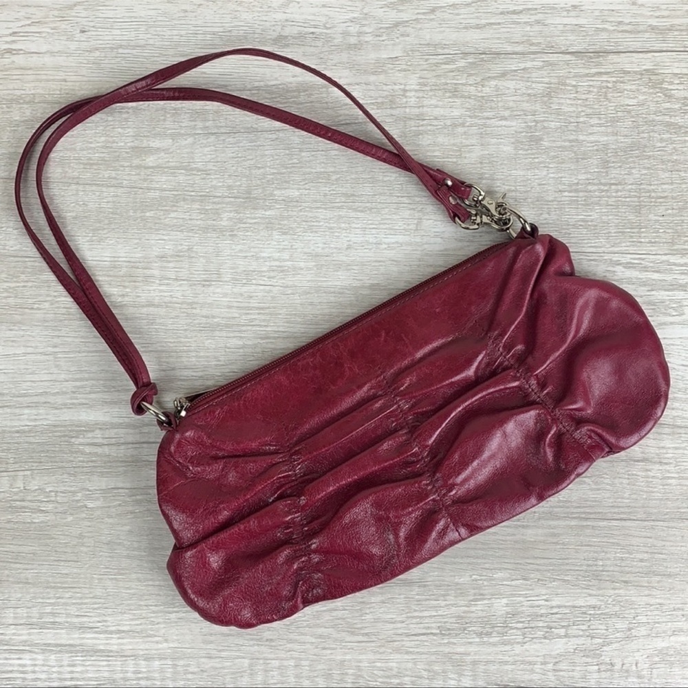 HOBO International Leather Wine Colored Handbag
